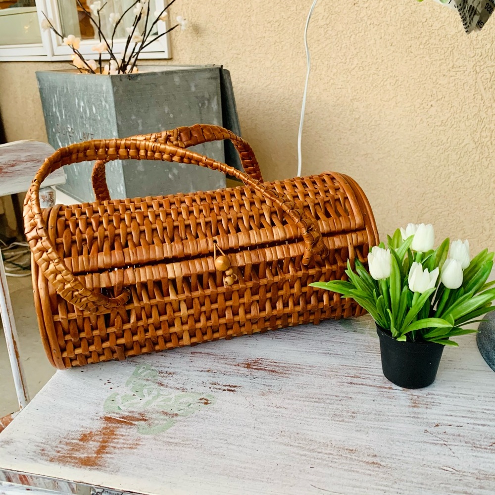 Vintage Woven Basket Purse